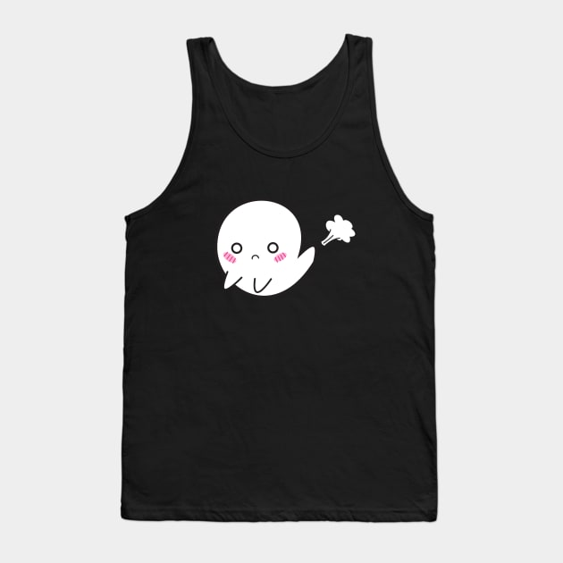 Ghost fart cute funny embarrassed Tank Top by UniFox